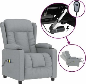 vidaXL világosszürke szövet elektromos masszázsfotel