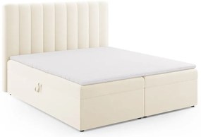 Bézs boxspring ágy tárolóhellyel 180x200 cm Gina – Milo Casa