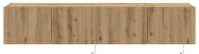 TV Fali Szekrény LED Fényekkel 2 db Kézműves Tölgy 80x35x31 cm