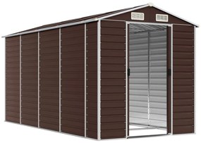 barna horganyzott acél kerti fészer 191 x 385 x 198 cm