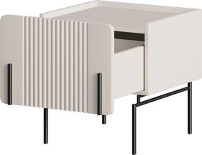 Malmi éjjeliszekrény fiókkal 45 cm - kasmír / fekete lábak