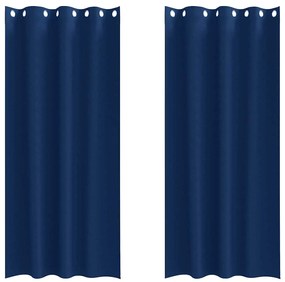 Függönyök függönyökkel 2 pcs Sötétkék 245x140cm Poliészter