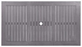 szürke antikolt tömör akácfa kerti asztal 140 x 80 x 74 cm