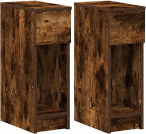 vidaXL éjjeliszekrények fiókos 2 db füstölt tölgy 20 x 36 x 60 cm