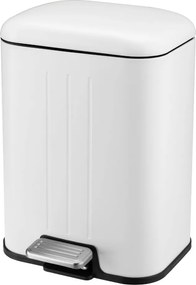 Fürdőszobai szemetes kosár lábgombos fém fehér 5L 1db