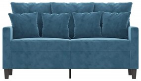vidaXL kétszemélyes kék bársony kanapé 120 cm