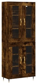füstös tölgy színű szerelt fa magasszekrény 69,5 x 34 x 180 cm