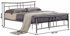 Franciaágy 160 cm Daija 160 (matt ezüst) (ágyráccsal). 1065238