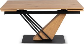 Stół REX Rozkładany 160-220 cm MDF Dąb/Czarny
