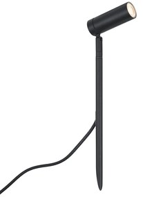 Fekete leszúrható spotlámpa 40 cm LED-del, állítható IP65-ös, kábellel és dugóval - Carl