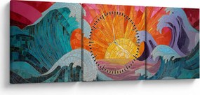 Kép - Hullámmozaik (órával) (90x30 cm)