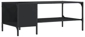 fekete szerelt fa dohányzóasztal állvánnyal 100 x 51 x 40 cm