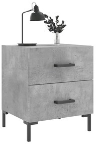 2 db betonszürke szerelt fa éjjeliszekrény 40 x 35 x 47,5 cm