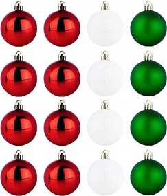 16x Karácsonyi gömbök Törhetetlen Színes Karácsonyfa gömb szett