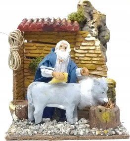 Mozgatható Betlehem Figura 'férfi Mosó Szamár' 10cm magas figurákhoz 220V