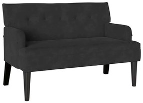 vidaXL Chesterfield Pad Fekete 112 x 65,5 x 75 cm Bársony