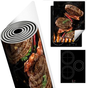 Tűzhelyvédő Szőnyeg Asztali Dekoráció 40x52 fekete steak