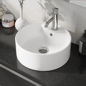 BATH DELUXE 06-038-09-11-00 - Ráépíthető mosdó VIKEDAL átm. 38 cm kerámia/fehér