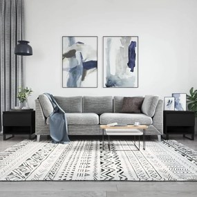 2 db fekete szerelt fa dohányzóasztal 50 x 46 x 50 cm