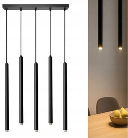 Mennyezeti függőlámpa Laser Jégcsap Tuba 853-BZ5 Fekete G9 5-pontos Led