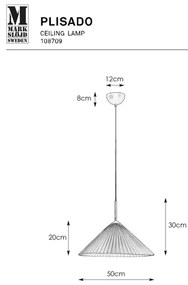 Markslöjd 108709 - Csillár zsinóron PLISADO 1xE27/40W/230V átm. 50 cm szürke