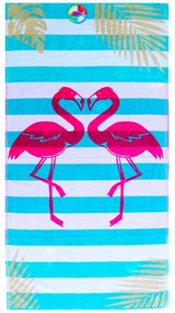 Flamingo Gold Zöld strandtörölköző