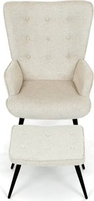 Relaxációs fotel, bézs, bársony kárpit, AK-303 CRM2