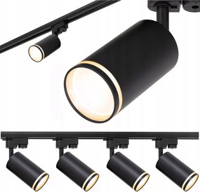 Sínvilágítás 4x GU10 reflektor sín 1m Fekete konyhai Nappaliba