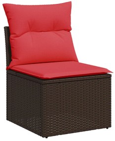 vidaXL barna polyrattan kerti szék karfa nélkül párnákkal