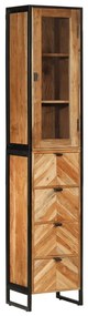 vas és tömör mangófa fürdőszobai szekrény 40 x 27 x 190 cm