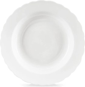 Ebédlő Tányér Porcelán Fehér Szögletes Leves Tészta 24CM