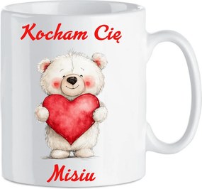 Kerámia bögre Valentin napi ajándék macis minta Szeretlek maci