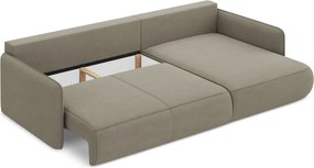 Bézs kinyitható-tárolóhelyes sarokkanapé (jobb oldali) Nanea – Makamii