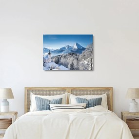 Üveg kép - Egy pillantás a téli tájra (70x50 cm)