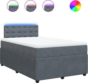vidaXL sötétszürke bársony rugós ágy matraccal 120x190 cm