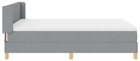 Box Spring Ágy Matraccal - Világosszürke, 160x200 cm Textil