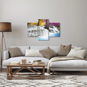 Egy kép Erawan vízeséséről az erdőben (90x60 cm)