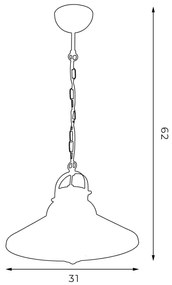 Csillár láncon IRON 1xE27/60W/230V