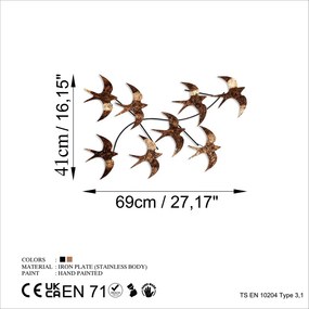 Flying fém fali dekoráció, 69×41 cm – TR891TNL3290