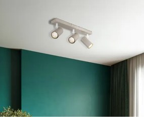 Globo 57911-3SA Mennyezeti lámpa, fém homokszínű, fehér, forgatható/dönthető, HxSzxM: 410x60x120mm, 3x GU10 35W 230V izzók nélkül