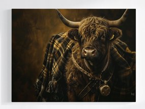 Canvas Vászonkép Skót Tehén Highland Skócia Takaró Kockás 80x60