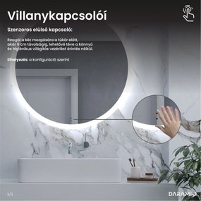 Kerek tükör LED világítással E1