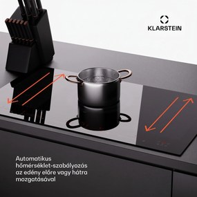 Klarstein Masterzone 90 Flex, indukciós főzőlap, max. 12 600 W, beépített, 5 zóna, 2 Flex zóna, ThermoBoost technológia, Smart Flex