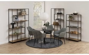 SARON könyvespolc, tölgy/fekete színben