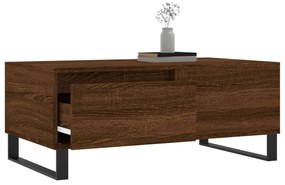 Barna tölgyszínű szerelt fa dohányzóasztal 90x50x36,5 cm