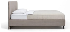 Szürkésbarna kárpitozott franciaágy ágyráccsal 180x200 cm Noira Slim – Bonami Selection