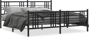 vidaXL fekete fém ágykeret fej- és lábtámlával 193 x 203 cm