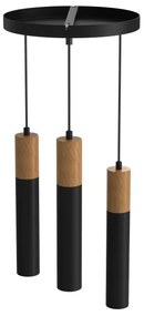 Csillár zsinóron CASSA 3xGU10/60W/230V kerek fekete