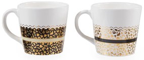Fehér-aranyszínű agyagkerámia bögre szett 2 db-os 300 ml London – Premier Housewares