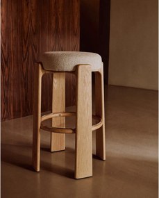 Bézs-világos natúr színű kőrisfa bárszék (ülésmagasság 75 cm) Granite – Kave Home